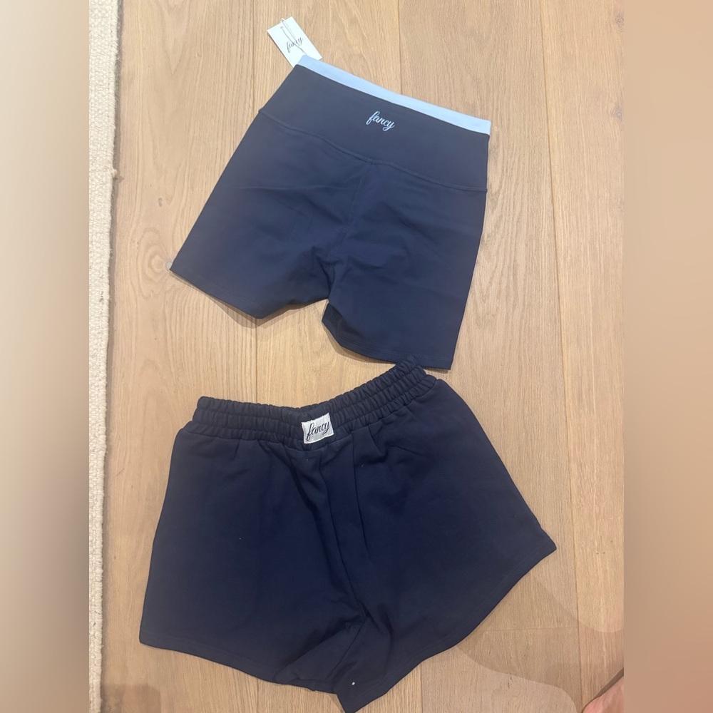 Fancy d sweatshorts and biker shorts with tags